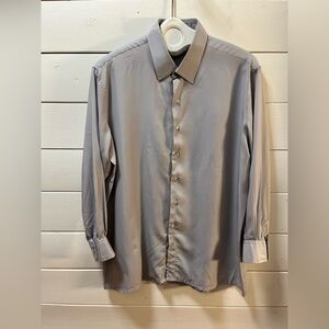 CARTIER Paris Gray Silk Shirt Size XL (Women – Estimated)